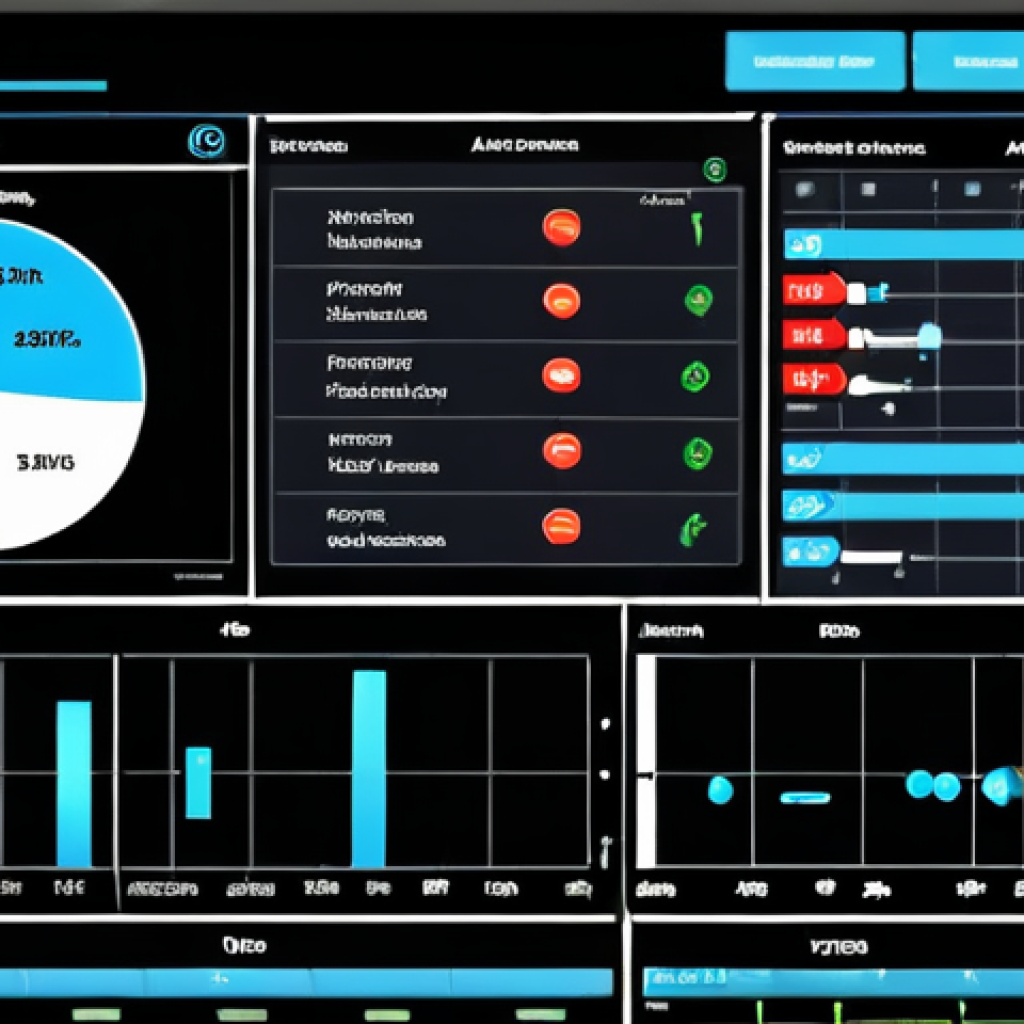 ** A network security system dashboard displaying threat detection, prevention, and rapid response metrics in real-time, reflecting robust automation.

**