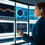 Home 10 A professional female cybersecurity expert, fully clothed in a modest business suit, actively engaging with a large, translucent holographic display in a high-tech Security Operations Center (SOC). The display shows intricate, glowing data visualizations, threat intelligence maps, and real-time network activity. The background is sleek and modern, featuring multiple digital screens and advanced computing equipment, symbolizing the power of AI and automation. Her posture is professional and focused, conveying a sense of command and expertise. Safe for work, appropriate content, fully clothed, professional, perfect anatomy, correct proportions, natural pose, well-formed hands, proper finger count, professional photography, high quality.