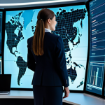 Home 9 A highly skilled female cybersecurity analyst, professionally dressed in a modest business suit, stands in a sophisticated, futuristic Security Operations Center (SOC). She is focused on large, translucent holographic displays showcasing intricate data streams, real-time threat intelligence maps, and abstract visualizations of AI algorithms performing predictive analysis and anomaly detection. The environment emphasizes advanced technology and a proactive defense posture, with glowing lines representing secure network connections. The lighting is ambient and high-tech, creating a professional and secure atmosphere. Perfect anatomy, correct proportions, natural pose, well-formed hands, proper finger count, natural body proportions, safe for work, appropriate content, fully clothed, professional dress, high quality, professional photography.